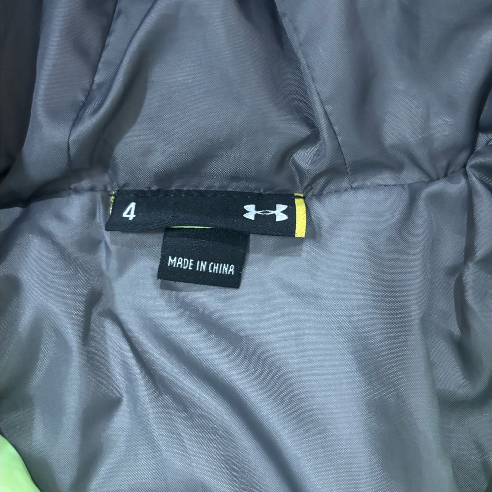 Under Armour Boys Neon Yellow and Gray Puffer Coat, Size 4 - Picture 5 of 13